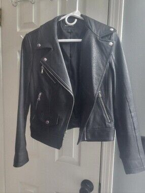 Express Black Genuine Leather  Jacket